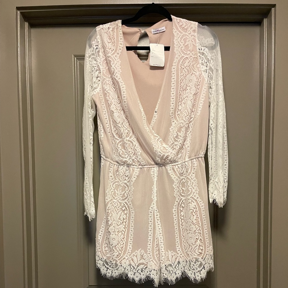 Dainty Hooligan White Lace Bridal Event Romper - New With Tags!